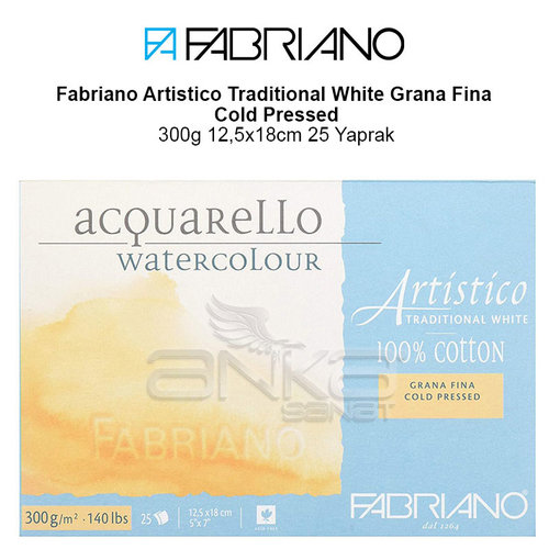 Fabriano Artistico Traditional White Grana Fina Cold Pressed 300g 12,5x18cm 25 Yaprak