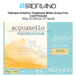 Fabriano Artistico Traditional White Grana Fina Cold Pressed 300g 35,5x51cm 15 Yaprak - Thumbnail