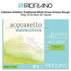 Fabriano Artistico Traditional White Grana Grossa Rough 300g 12.5x18cm 25 Yaprak - Thumbnail