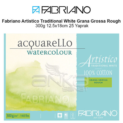 Fabriano Artistico Traditional White Grana Grossa Rough 300g 12.5x18cm 25 Yaprak