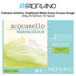 Fabriano Artistico Traditional White Grana Grossa Rough 300g 35.5x51cm 15 Yaprak - Thumbnail