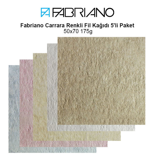 Fabriano Carrara Renkli Fil Kağıdı 5′li Paket 50x70 175g