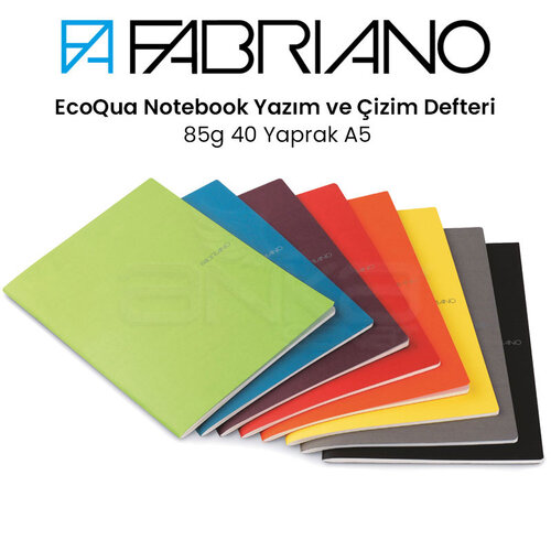Fabriano EcoQua Notebook Yazım ve Çizim Defteri 85g 40 Yaprak A5