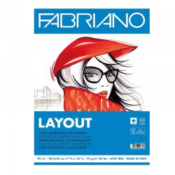 Fabriano Layout Pürüzsüz Marker Blok 75g 70 Yaprak A4 - Thumbnail