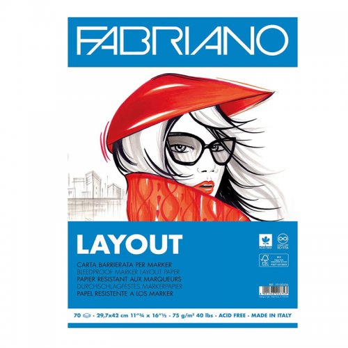 Fabriano Layout Marker Pad 75g 70 Yaprak A4