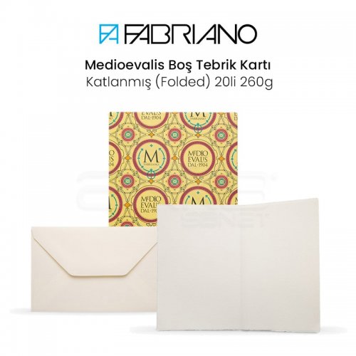 Fabriano Medioevalis Boş Tebrik Kartı ve zarf 20li 260g