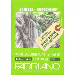 Fabriano Schizzi Sketching White Ecological Artist Paper Çizim Blok 120g A3 40 Yaprak - Thumbnail