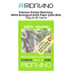 Fabriano Schizzi Sketching White Ecological Artist Paper Çizim Blok 120g A4 80 Yaprak - Thumbnail