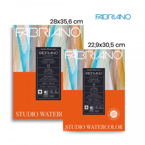 Fabriano Studio Watercolor Hot Pressed Sulu Boya Blok 300g 12 Yaprak