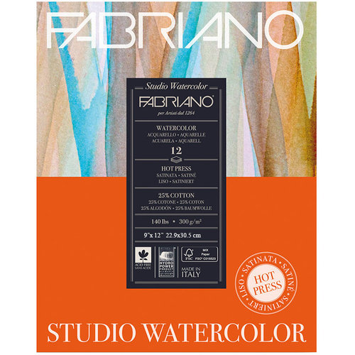 Fabriano Studio Watercolor Hot Pressed Sulu Boya Blok 300g 12 Yaprak