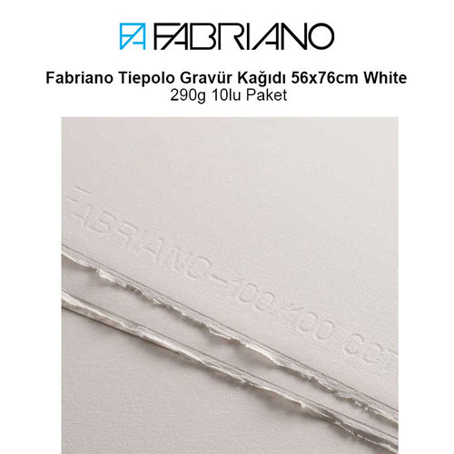 Fabriano Tiepolo Gravür Kağıdı 56x76cm White 290g 10lu Paket