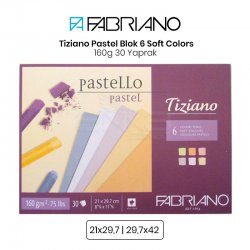 Fabriano - Fabriano Tiziano Pastel Blok 6 Soft Colors 160g 30 Yaprak