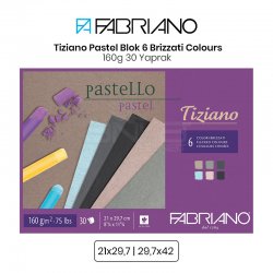 Fabriano Tiziano Pastel Blok 6 Brizzati Colours 160g 30 Yaprak - Thumbnail
