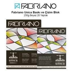 Fabriano - Fabriano Unica Baskı ve Çizim Blok 250g Beyaz 20 Yaprak
