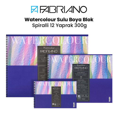 Fabriano Watercolour Sulu Boya Blok Spiralli 12 Yaprak 300g