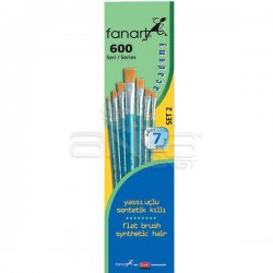 Fanart - Fanart Academy Seri 600 Yassı Uçlu Fırça Seti No:2 7li