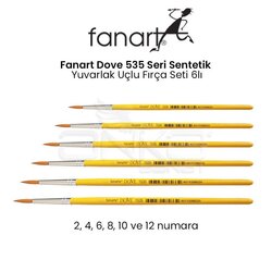 Fanart - Fanart Dove 535 Seri Sentetik Yuvarlak Uçlu Fırça Seti 6lı
