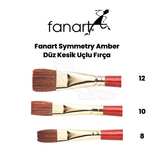 Fanart Symmetry Amber Düz Kesik Uçlu Fırça