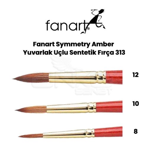 Fanart Symmetry Amber Yuvarlak Uçlu Sentetik Fırça 313