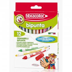 Fibracolor - Fibracolor Bipunta Keçeli Boya Takımı 12 Renk