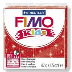 Fimo - Fimo Kids Polimer Kil 42g No:212 Yaldızlı Kırmızı