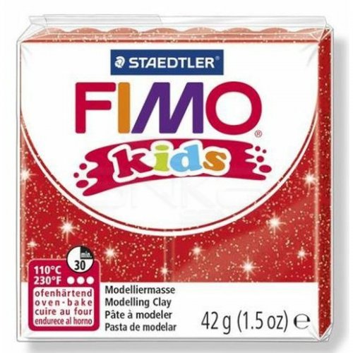 Fimo Kids Polimer Kil 42g No:212 Yaldızlı Kırmızı - 212 Yaldızlı Kırmızı