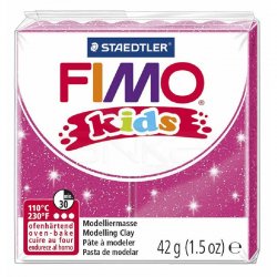 Fimo - Fimo Kids Polimer Kil 42g No:262 Yaldızlı Fuşya