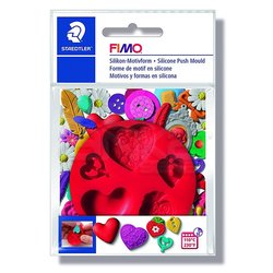 Fimo - Fimo Silikon Desen Kalıbı Kalpler 872523