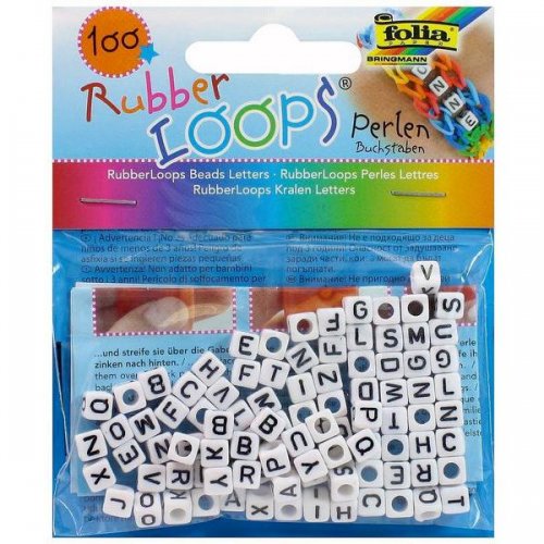 Folia Rubber Loops Beyaz Boncuk Harf 100 Adet Kod:33903