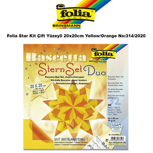 Folia Star Kit Çift Yüzeyli 20x20cm Yellow/Orange No:314/2020