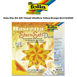 Folia - Folia Star Kit Çift Yüzeyli 20x20cm Yellow/Orange No:314/2020