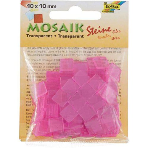 Folia Transparan Mozaik 10x10mm 190 Adet Pembe 57223