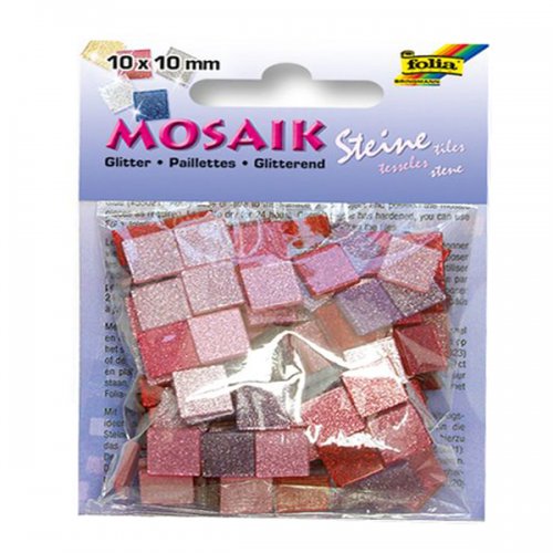 Folia Transparan Mozaik Karışık Renkler 10x10mm 190 Adet Pembe 61201 - Pembe 61201