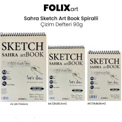 Folix - Folix Art Sahra Sketch Book Spiralli Çizim Defteri 90g 50 YP