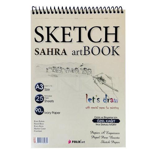 Folix Art Sahra Sketch Book Spiralli Çizim Defteri 90g 50 YP