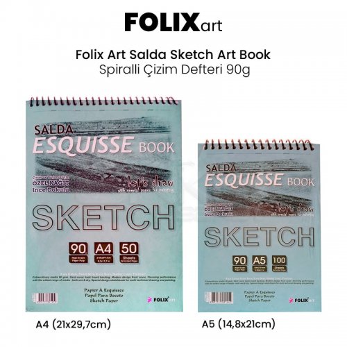 Folix Art Sketch Book Spiralli Çizim Defteri 90g 50 YP