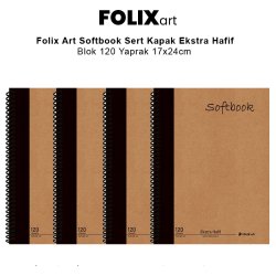 Folix - Folix Art Softbook Sert Kapak Ekstra Hafif Blok 120 Yaprak 17x24cm