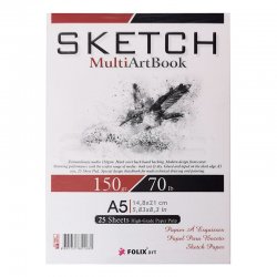 Folix Art Sketch Çok Amaçlı Çizim Defteri 150g 25 Yaprak - Thumbnail