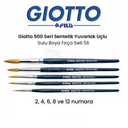Giotto - Giotto 500 Seri Sentetik Yuvarlak Uçlu Sulu Boya Fırça Seti 5li FY-1