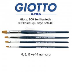 Giotto - Giotto 600 Seri Sentetik Düz Kesik Uçlu Fırça Seti 4lü F-2