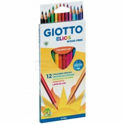 Giotto - Giotto Elios Triangular 12li Ağaç İçermeyen Kuru Boya 275800