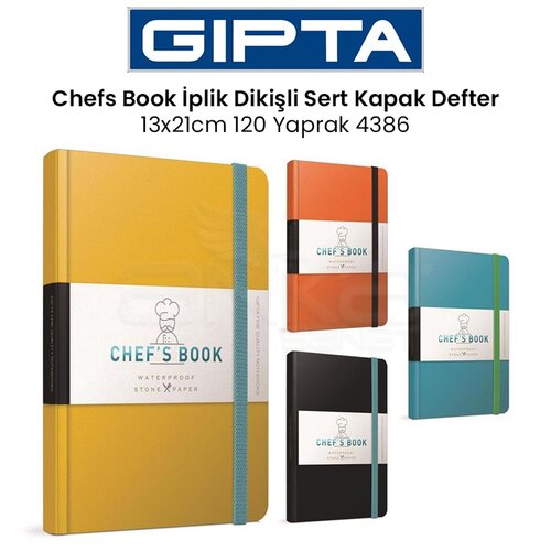 Gıpta Chefs Book İplik Dikişli Sert Kapak Defter 13x21cm 120 Yaprak 4386