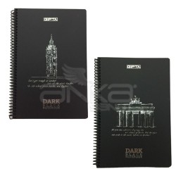 Gıpta - Gıpta Dark Black Notebook Spiralli Çizgisiz 50 Yaprak 16x24cm 2673 (1)
