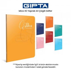 Gıpta - Gıpta Mica 40 Yaprak A4 Çizgili Defter