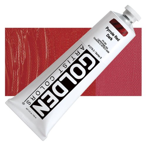 Golden Heavy Body Akrilik Boya 148ml Seri 8 1278 Pyrrole Red Dark - 1278 Pyrrole Red Dark