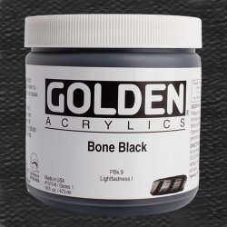 Golden - Golden Heavy Body Akrilik Boya 473ml Seri 1 1010 Bone Black