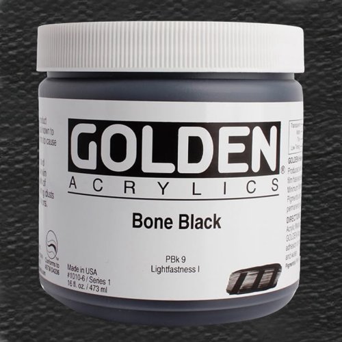 Golden Heavy Body Akrilik Boya 473ml Seri 1 1010 Bone Black - 1010 Bone Black