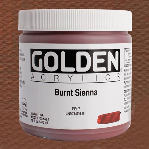 Golden Heavy Body Akrilik Boya 473ml Seri 1 1020 Burnt Sienna - 1020 Burnt Sienna