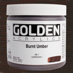 Golden - Golden Heavy Body Akrilik Boya 473ml Seri 1 1030 Burnt Umber