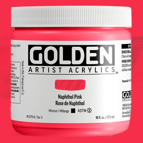 Golden Heavy Body Akrilik Boya 473ml Seri 2 1579 Naphthol Pink - 1579 Naphthol Pink